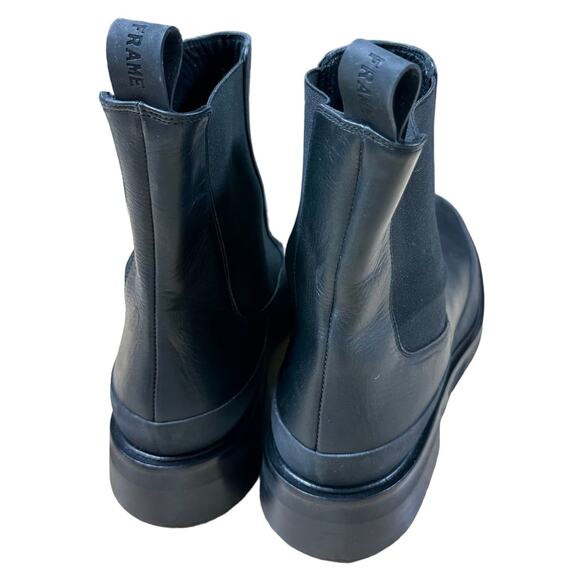 Frame NWOB Le Holland Black Leather Chelsea Boot Size 42 (US 12.5) Thick Sole - Picture 2 of 9